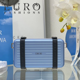 Сумка женская Christian Dior Rimowa, голубой металл (14803)