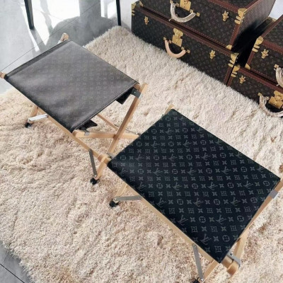 Складной табурет Louis Vuitton черно-серый (15305)