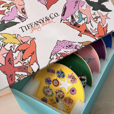 Набор новогодних тарелок Tiffany&Co 15см (15317)