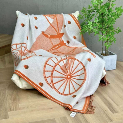 Плед Hermes Cheval Cabriolet 140*180 см (17419) оранжевый