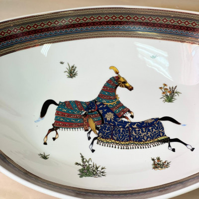 Блюдо овальное для фруктов глубокое Hermes Cheval d'Orient 40 см (15522)