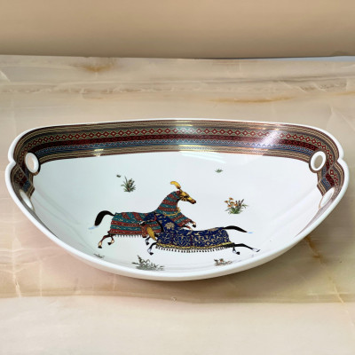Блюдо овальное для фруктов глубокое Hermes Cheval d'Orient 40 см (15522)