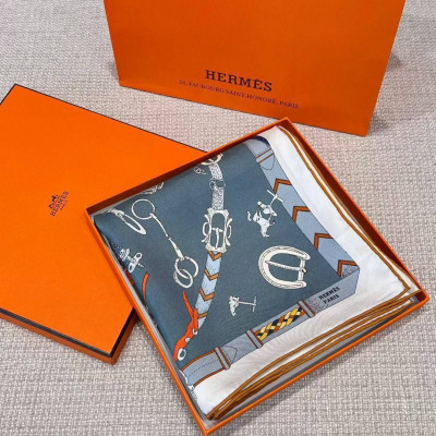 Платок Hermes кашемир+шелк 135*135 см (18126)