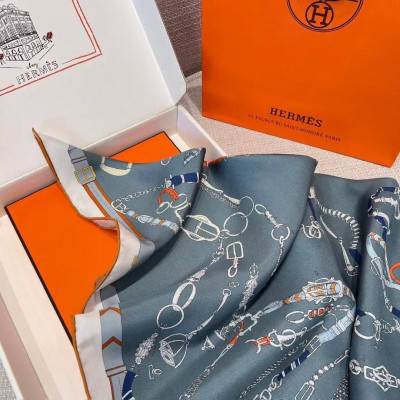 Платок Hermes кашемир+шелк 135*135 см (18126)