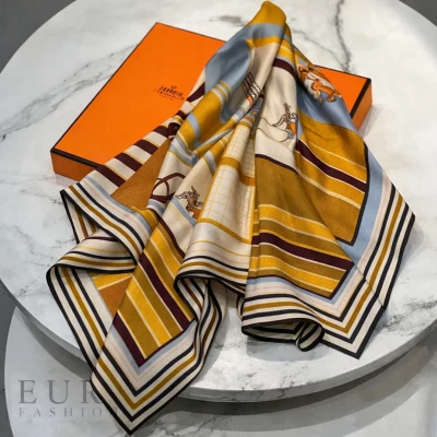 Платок Hermes кашемир+шелк 135*135 см (18127)