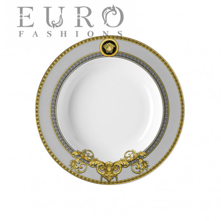 Тарелка суповая Versace Prestige Gala 22 см (7528) Броские элементы барокко, золотые цветы и загадочные образы - всё это воплощает собой коллекция посуды Versace Prestige Gala