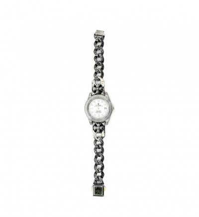 Браслет для часов Rolex&Chrome Hearts серебро (15230)
