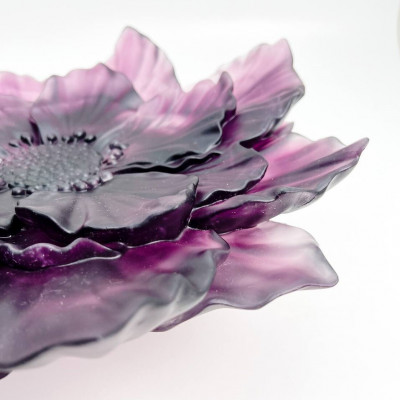 Ваза-фруктовница Daum Camellia Violet 38см (15132)