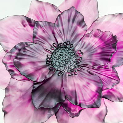 Ваза-фруктовница Daum Camellia Violet 38см (15132)