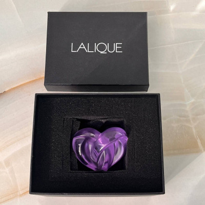 Скульптура Lalique Соединенные сердца 7*6см (15038) фиолетовое