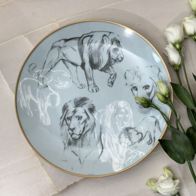 Тарелка десертная Hermes Carnets d`Equateur Lions 21см (14451)