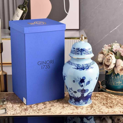 Ваза Ginori 38х11х20 см голубая (17341)