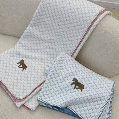Плед Hermes детский из хлопка-трикотажа (13843) синий
