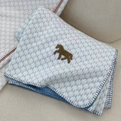 Плед Hermes детский из хлопка-трикотажа (13843) синий