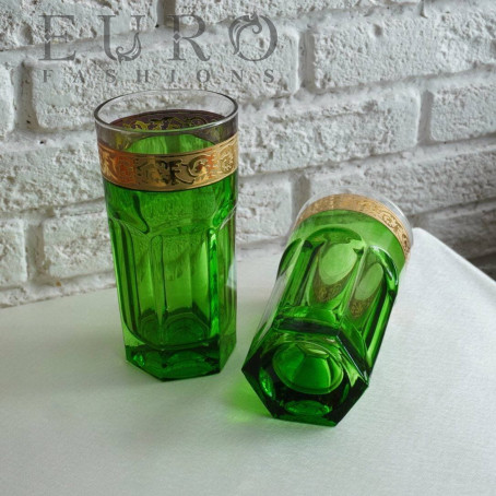 Стаканы Hermes для воды 2 шт. (11248) зелёные Набор нарядных цветных бокалов от Hermes подарит вам  праздничное настроение и волшебство!