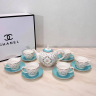 Чайный сервиз Chanel голубой на 6 персон (17248)