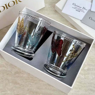 Набор из 2-х стаканов Dior с бабочками (17252)