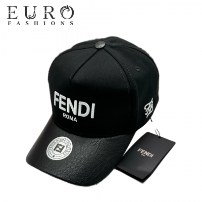 Бейсболка Fendi черная с лого (14453)