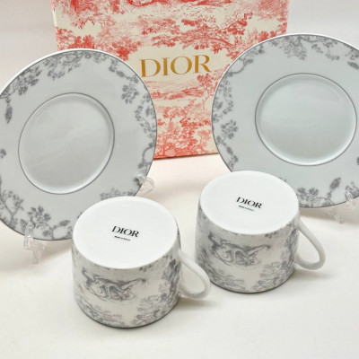 Набор чайных пар Christian Dior Toile de Jouy (13454) серые