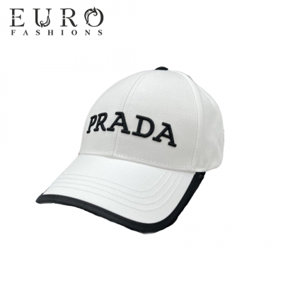 Бейсболка Prada, белая (14459)