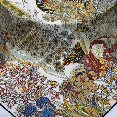 Платок Hermes кашемир+шелк 135*135 см (17562)