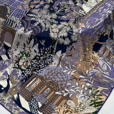 Платок Hermes кашемир+шелк 135*135 см (17564)
