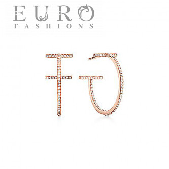 Серьги-кольца с бриллиантами Tiffany T Wire 11367