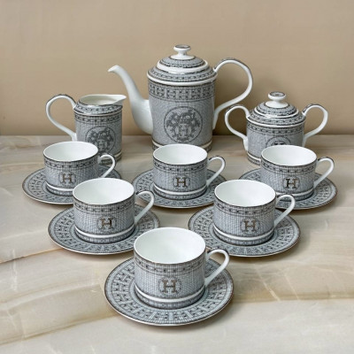Чайный сервиз Hermes Mosaique platinum на 6 персон (15473)