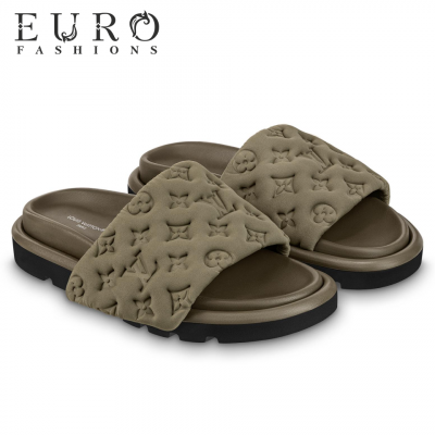 Мюли женские Louis Vuitton хаки (14379)