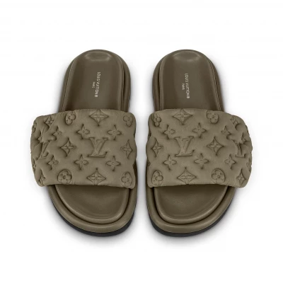 Мюли женские Louis Vuitton хаки (14379)