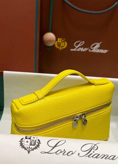 Сумка женская Loro Piana натуральная кожа 19 см желтый (14285)