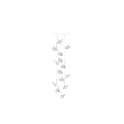 Люстра Lalique Champs Elysees Liana 14 ламп 250*65 см посеребрение (17398)